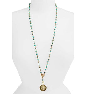 Lux Turquoise Rosary-Virgins Saints and Angels-Swag Designer Jewelry