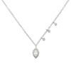 Marquis diamond & topaz necklace with delicate chain and shimmering accents.