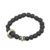 Black beaded meditation bracelet with silver accents for mindful moments.