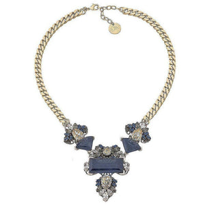 Midnight Blue Crystal Cluster Necklace-Anton Heunis-Swag Designer Jewelry