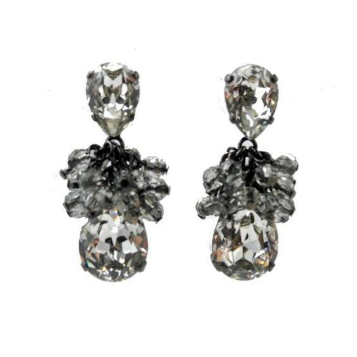 Midnight Lace crystal earrings:  Sparkling teardrop & cluster design.