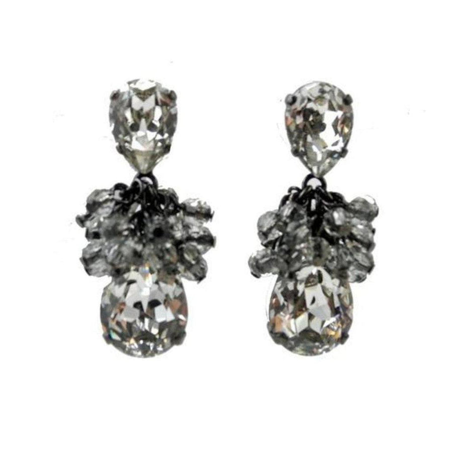 Midnight Lace crystal earrings:  Sparkling teardrop & cluster design.