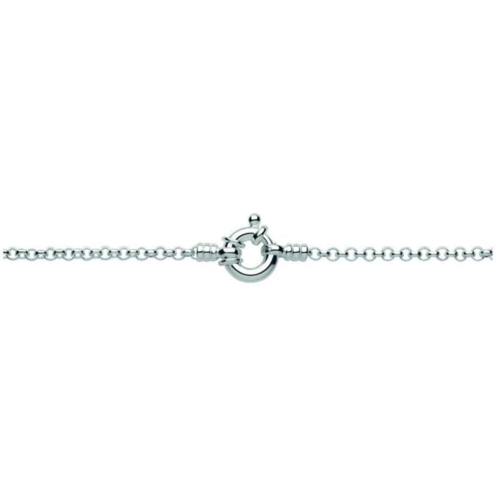 Silver chain necklace with a lobster clasp.
