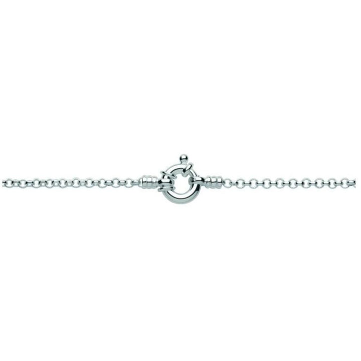 Silver chain necklace with a lobster clasp.