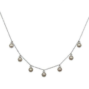 Mini Crystals Silver Necklace-Bijou Amani-Swag Designer Jewelry