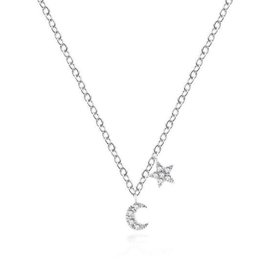 Mini Moon and Star Necklace-Meira T-Swag Designer Jewelry