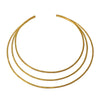 Gold Modern Collar Necklace, triple band choker