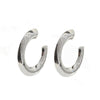 Silver Modern Hoop Earrings, textured finish