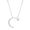 Diamond Moon & Star necklace in white gold