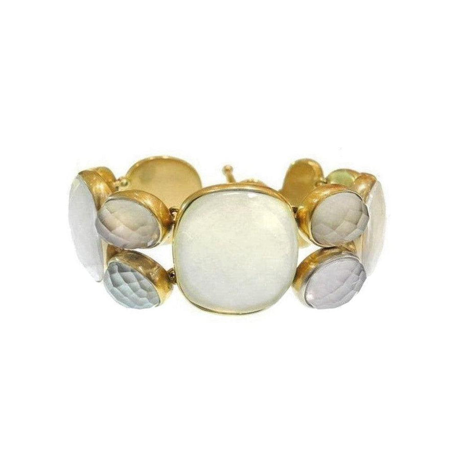 Gold Moonstone bracelet featuring various gemstone accents.
