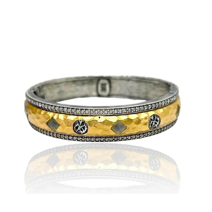 Mota Hinged Bangle Bracelet-Tat2 Designs-Swag Designer Jewelry