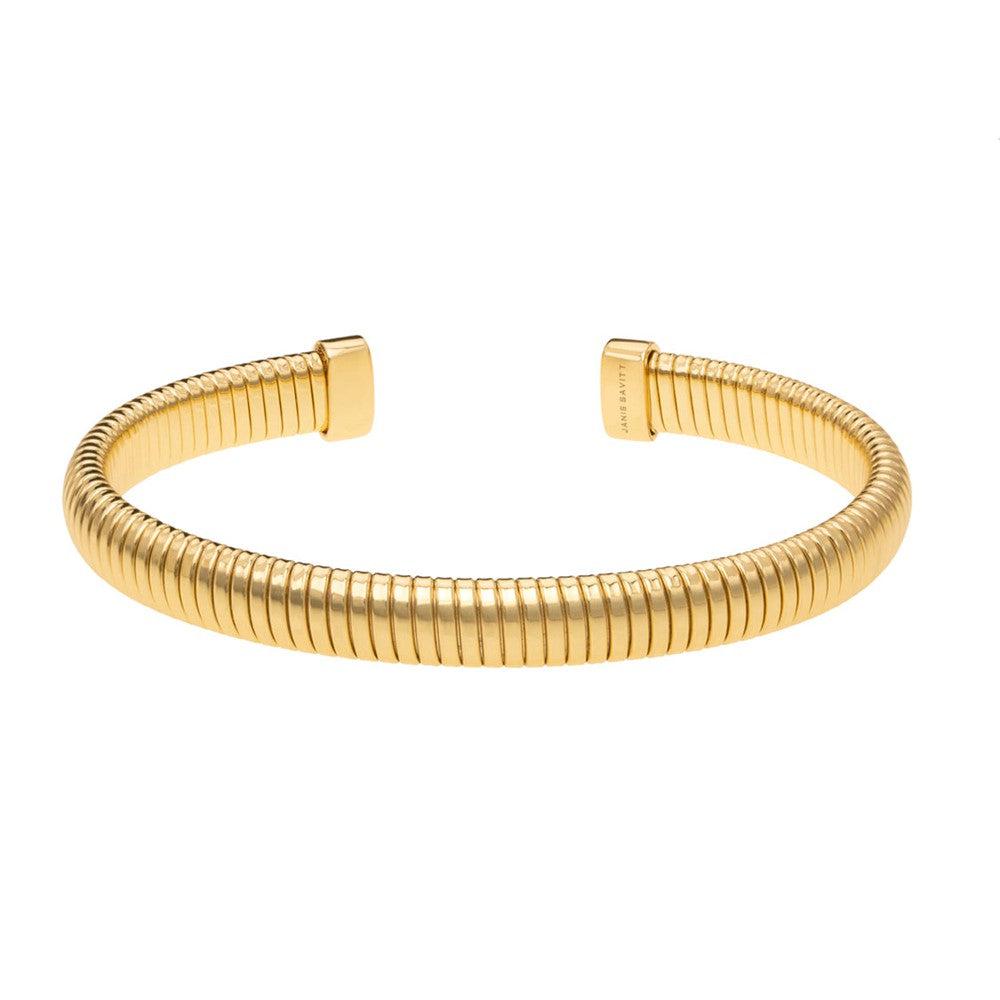 Gold Janis Savitt Narrow Single Open Back Cobra Bracelet