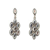 Silver Navette earrings featuring marquise-shaped crystals for elegant style.