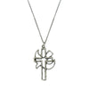 Silver Open Cross and Dove necklace with delicate chain.