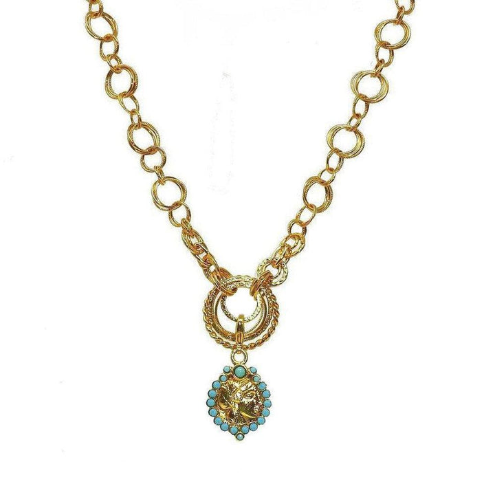 Open Link Necklace with Pendant-Jose Maria Barrera-Swag Designer Jewelry
