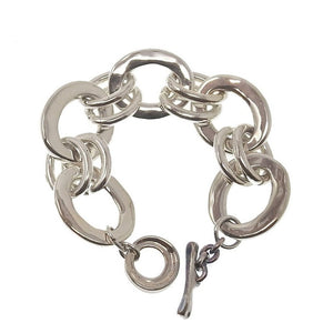 Oval Silver Chain Link Bracelet-Robert Lee Morris Designs-Swag Designer Jewelry