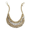 Paige Novick GM gold multi-layered chain necklace: Statement necklace featuring gold and gunmetal chains, perfect for adding edgy elegance to any outfit.