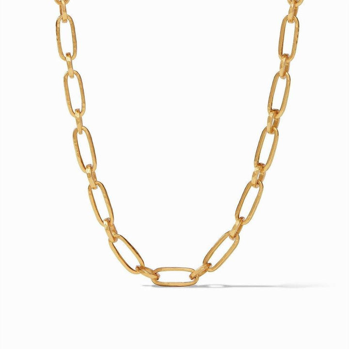Palladio gold hammered link necklace