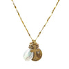 Paris Medal, Cross, and Glass Charm Necklace-Andrea Barnett-Swag Designer Jewelry