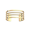 Paralleles Precious 25mm gold cuff bracelet with three rows of sparkling cubic zirconia.