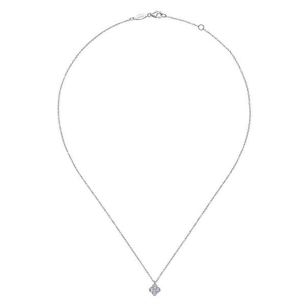 Pave Diamond Quatrefoil Necklace-Gabriel & Co-Swag Designer Jewelry