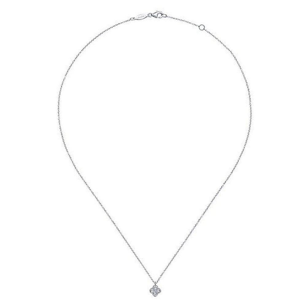 Pave Diamond Quatrefoil Necklace-Gabriel & Co-Swag Designer Jewelry