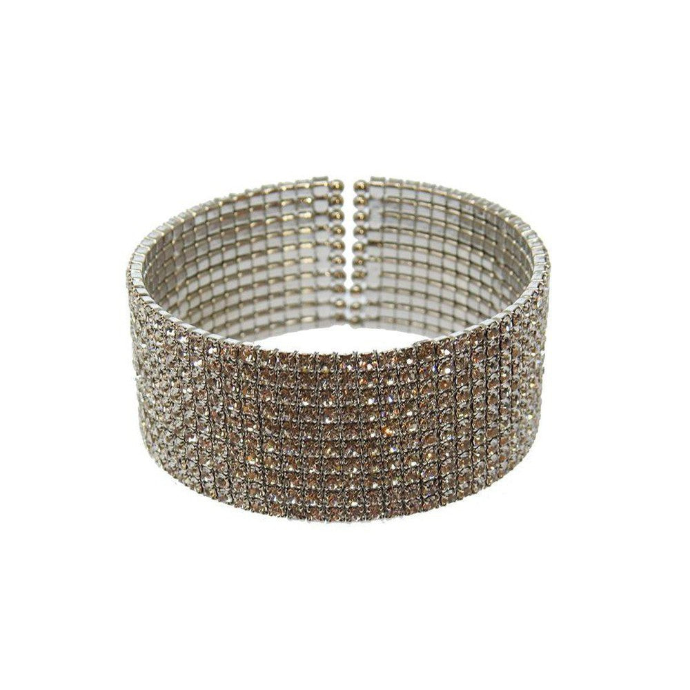Pave Silver Crystal Cuff-Swag Designer Jewelry-Swag Designer Jewelry