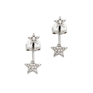Pave Star Dangling Stud and Ear Jackets-Liven Co-Swag Designer Jewelry