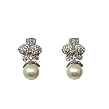 Pearl Drop Pave Earrings-Swag Designer Jewelry-Swag Designer Jewelry