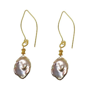 Pearl Earrings on Wire-Robindira Unsworth-Swag Designer Jewelry