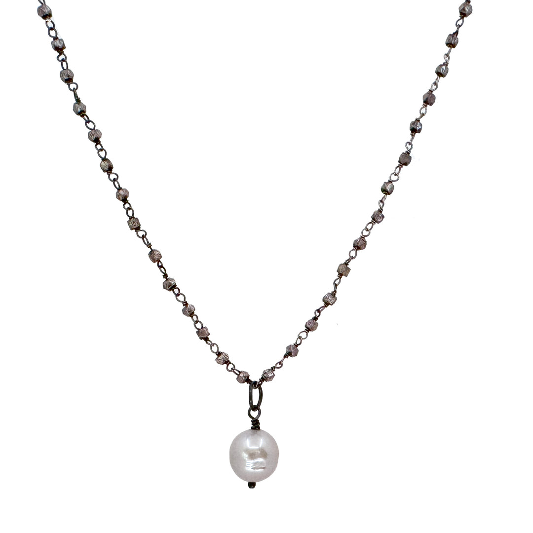Pearl Pendant on Labradorite Chain-Robindira Unsworth-Swag Designer Jewelry