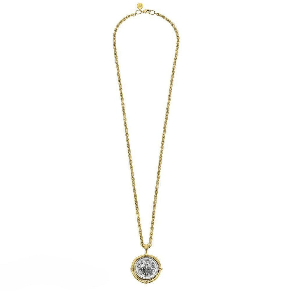 Pendant Necklace with Fleur de Lis-Susan Shaw-Swag Designer Jewelry