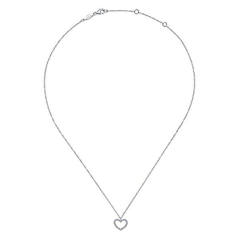 Petite Diamond Heart Necklace-Gabriel & Co-Swag Designer Jewelry