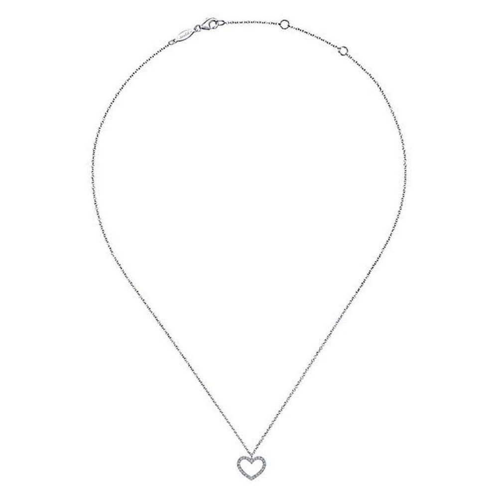 Petite Diamond Heart Necklace-Gabriel & Co-Swag Designer Jewelry
