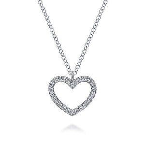 Petite Diamond Heart Necklace-Gabriel & Co-Swag Designer Jewelry