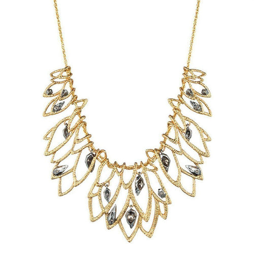Phoenix Lacy Leaf Bib Necklace-Alexis Bittar-Swag Designer Jewelry
