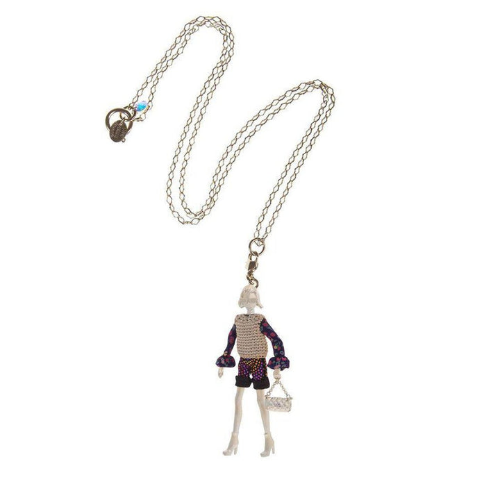 Poupee in Shorts with Sweater Vest and Purse-Servane Gaxotte-Swag Designer Jewelry