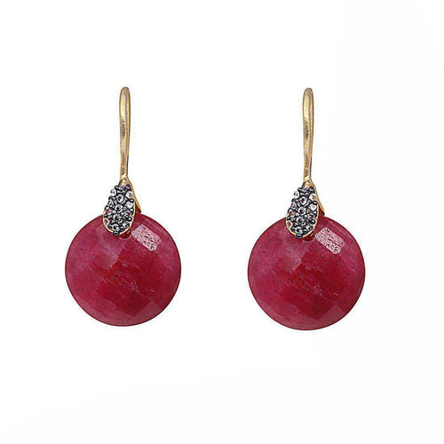 Red Agate Earrings-Atelier Mon-Swag Designer Jewelry