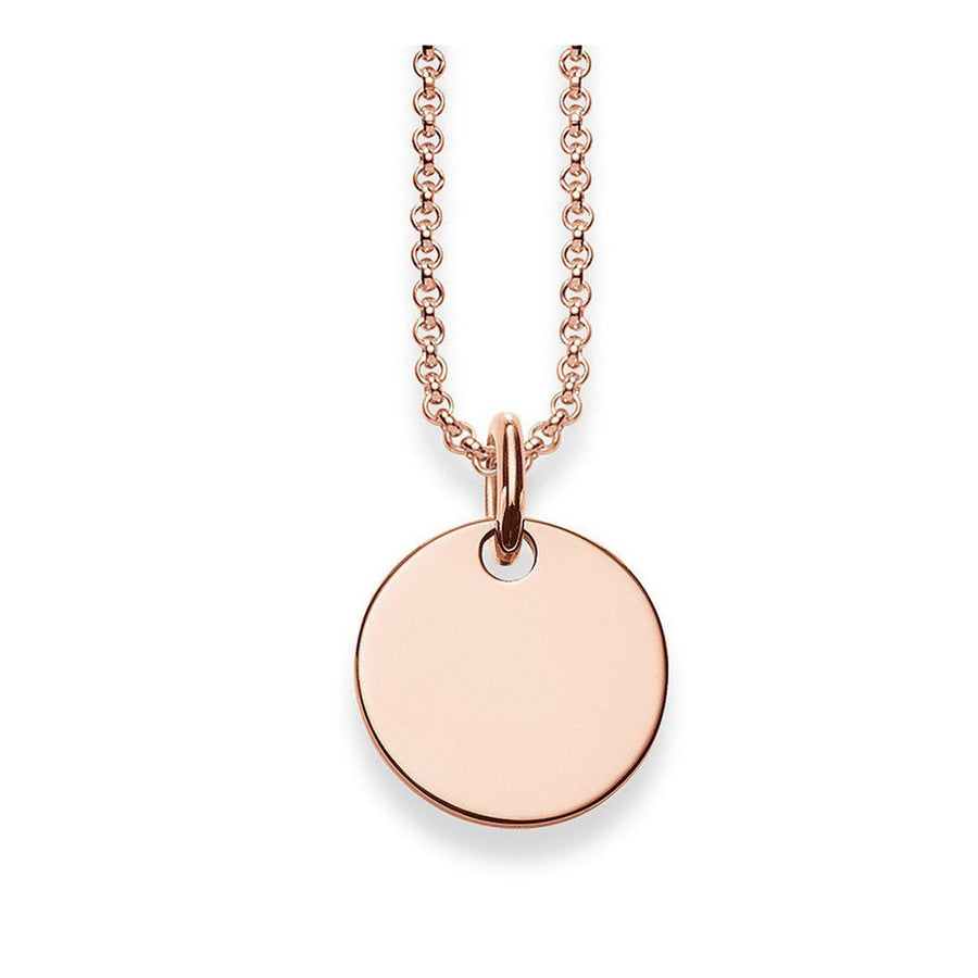 Rose Engravable Disc Necklace-Thomas Sabo-Swag Designer Jewelry