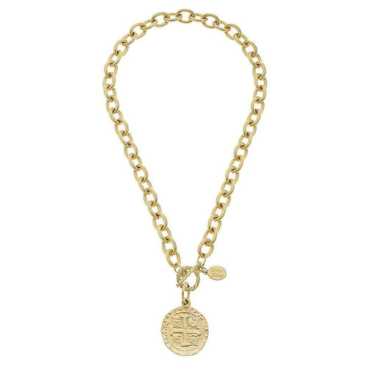 San Benito Gold Coin Pendant Necklace-Susan Shaw-Swag Designer Jewelry
