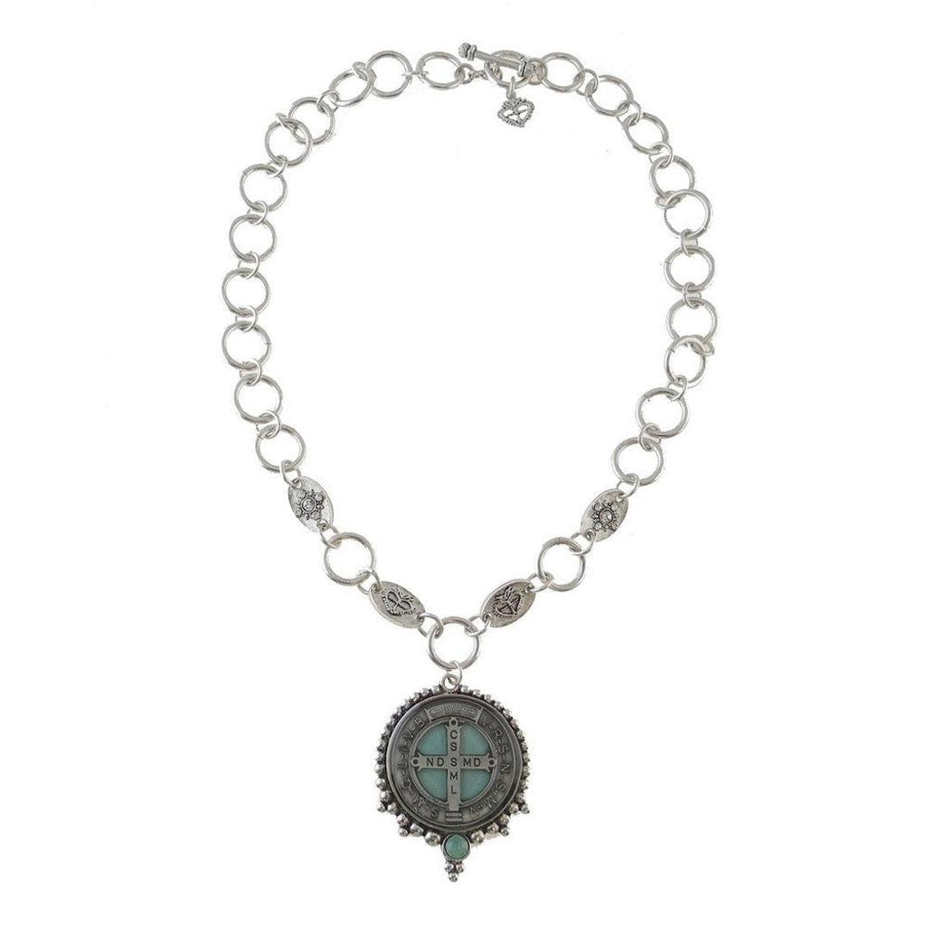 San Benito Grande Necklace-Virgins Saints and Angels-Swag Designer Jewelry