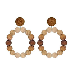 Silk Ombre Beige Hoop Earrings-Suzanna Dai-Swag Designer Jewelry