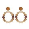 Silk Ombre Beige Hoop Earrings-Suzanna Dai-Swag Designer Jewelry