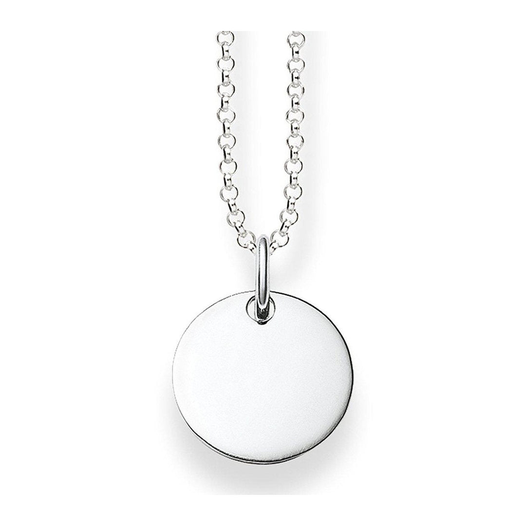 Silver Engravable Disc Necklace-Thomas Sabo-Swag Designer Jewelry