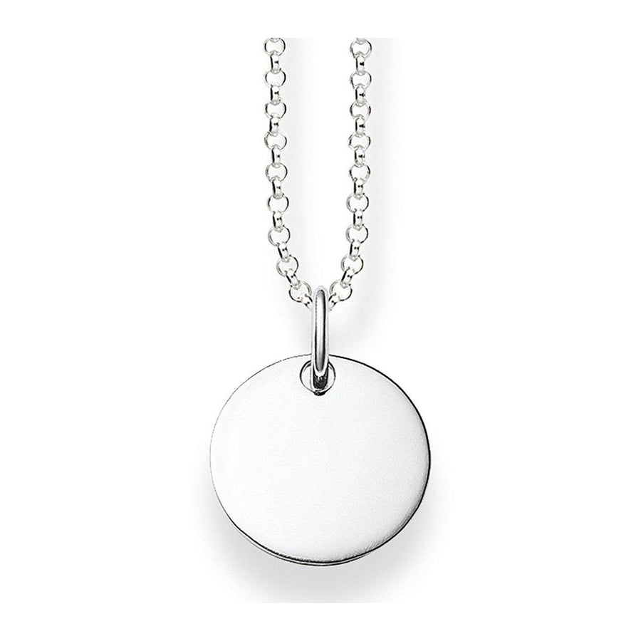 Silver Engravable Disc Necklace-Thomas Sabo-Swag Designer Jewelry