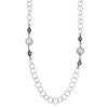 Silver Link Chain with Stationed Pearls-Majorica Pearls-Swag Designer Jewelry