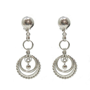 Silver Link Chandelier Clip Earrings-Jose Maria Barrera-Swag Designer Jewelry
