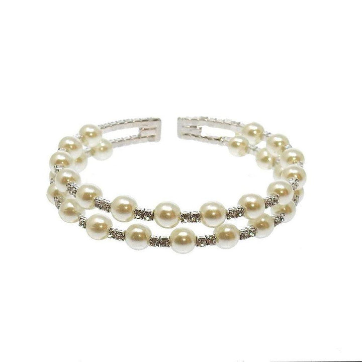 Silver Peral Crystal Cuff-Swag Designer Jewelry-Swag Designer Jewelry