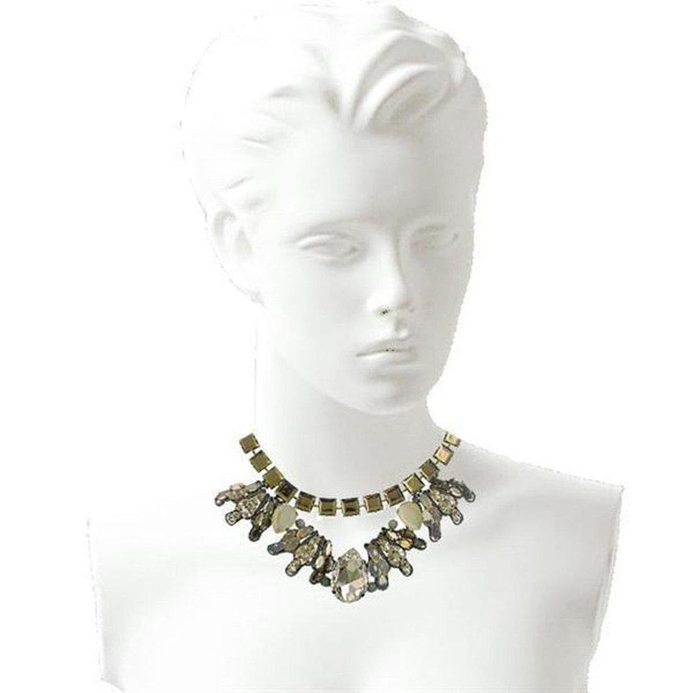 Silver and Black Diamond Crystal Necklace-Tataborello-Swag Designer Jewelry