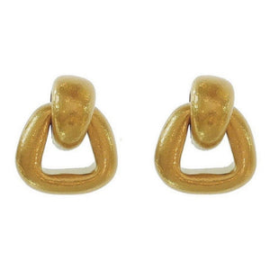 Small Triangle Door Knocker Clip Earrings-Vaubel Designs-Swag Designer Jewelry